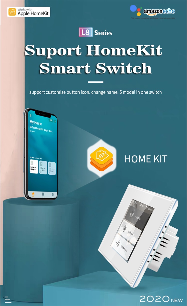LANBON L8-HAK LCD 1/2 Gang Smart Light Switch with Home